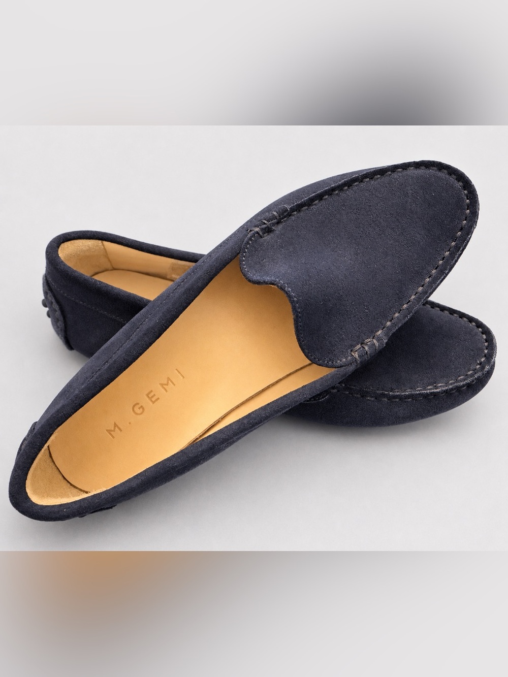 M. Gemi Felize Midnight Blue Suede Driving Loafers